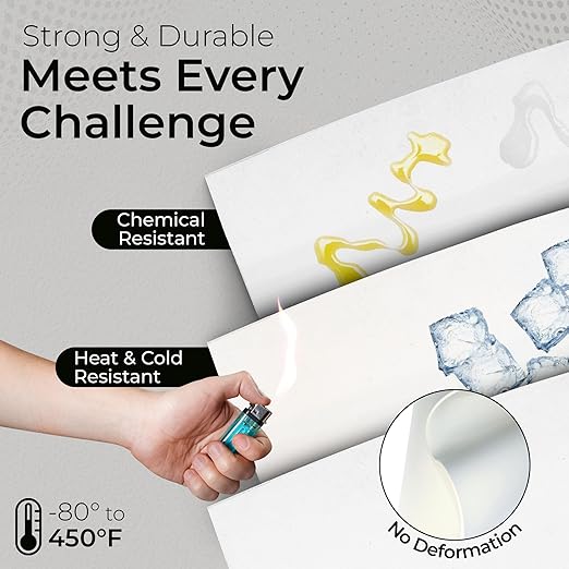 Exactly Rubber - White Silicone Sheet, 60A Durometer Silicone Mat, Food-Grade Rubber Mat with -80 to 450°F Temperature Resistance, 400% Elongation, Silicone Placemat Made in The USA, 1/16 x 12" x 18"