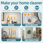 Suction Cup Hooks, 5 Pack Wreath Door Hanger, Removable Small Suction Cups for Shower, Bathroom, Glass, Door, Windows, Kitchen-Up to 11 lbs on Smooth Surface-2 Hooks Design (Transparent Orange)