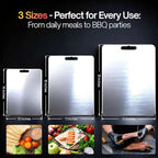 100% Pure Titanium Cutting Boards For Kitchen 14x10 Inch. Heavy-duty Thick Titanium Cutting Board 2mm, Durable & Dishwasher Safe. Ideal For Compact Kitchens & Quick Meal Prep.