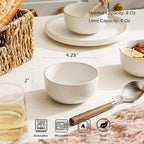 S&Q'S CERAMICS Ceramic Small Bowls for Kitchen, Set of 6, 9 ounces Small Ceramic Bowls for Condiments, Dipping, Side Dishes (Glazed Matte Off-White)…