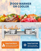 Garvee Chafing Dish Buffet Set 6 Pack, 8QT Buffet Servers and Warmers Set with Lid & Foldable Frame, Rectangular Stainless Steel Chafer Food Warmer for Parties Wedding Catering Supplies, Silver