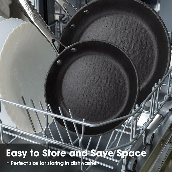 imarku Non Stick Frying Pans - 10 inch Frying Pan Nonstick Skillet, Egg Pan Omelette with Cool Stainless Steel Handle, Dishwasher Safe for Cooking, Best Gifts for Women/Men