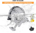 Hakka Commercial Vegetable Slicer Manual Fruit Slicer Potato Tomato Slicing Machine Onion Slicers Stainless Steel Vegetable Cutter for Potato Lemon Tomato Onion, 0.2-10mm Thickness Adjustable