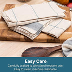 MEEMA Kitchen Towels and Dishcloths Sets of 6 | Large 18 x 28 Inch | Upcycled Cotton Tea Towel | Super Absorbent Cotton Dish Towels for Kitchen | Sage Green Stripes | Hand Towels