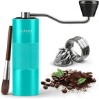 Manual Coffee Grinder by Alpaca Ventures - Stainless Steel Conical Burr Coffee Grinder Manual with Adjustable Setting Double Bearing Hand Espresso Grinder Perfect for Home, Office and Camping