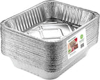 FUNSTITUTION Aluminum Foil Pans 9x13 (30 Pack) - Disposable Aluminum Baking Pans With High Heat Conductivity For Grilling, Cooking, Storing, Prepping