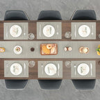 Myir JUN Placemats Set of 8, Vinyl Woven Placemats Place Mats Indoor Set of 8 Washable Table Mats Non-Slip Place mats for Dining Table (Golden Silver, Set of 8)