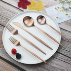 JASHII Silverware Set, 36 Piece Food Grade Stainless Steel Flatware Set Fork Spoon Knife Utensils for Daily Use and Party, Service for 6 Anti Rust, Safe in Dishwasher (Matte Rose)