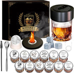 Electric Whiskey Smoker Kit with 12 Wood Chips, Rechargeable Cocktail Smoker Kit Built-in Lighter, No Butane Needed, Bourbon Whiskey Gifts for Men, Dad, Husband – Birthday, Christmas, Anniversary