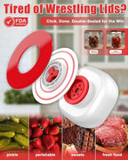 Electric Mason Jar Vacuum Sealer Kit - Auto-Stop with Digital Display, 60kPa Ultra Strong Suction for Wide/Regular Mouth Jars, Preserve Freshness 12X Longer (Includes 6 Lids & Bag Adapters)