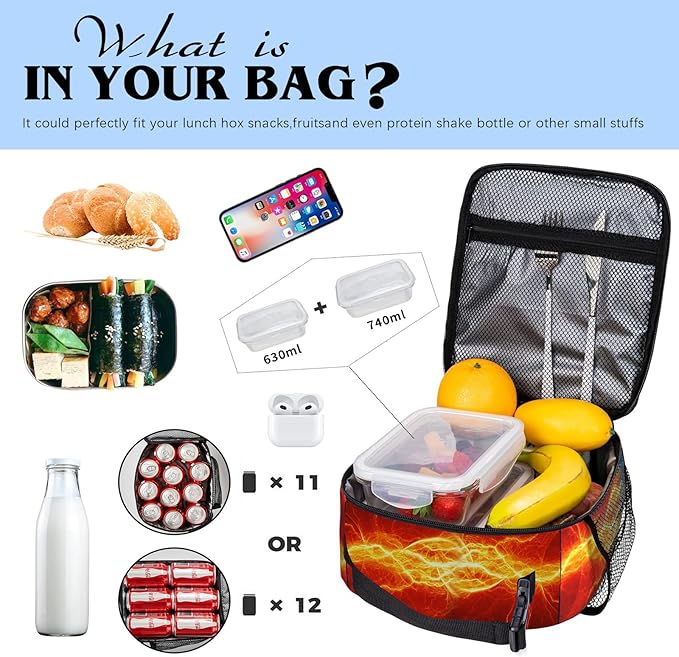 American Football Lunch Bag for Boys Girls Insulated Football Lunch Box for Kid Teen Adult Reusable Kids Lunch Bag for School Work Office Travel Waterproof Leakproof Portable Fits Most Bento Boxes