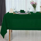 D'Moksha Homes Forest Green Linen Tablecloth 60 x 156 Inch - 100% Pure Linen Green Tablecloth for Rectangle Tables - Classic Hemstitch, Machine Washable Table Cloth for Summer, Fall and Halloween