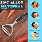 Professional Stainless Steel Vegetable Peeler - Ultra Sharp Y & I Shape Potato Peelers with Non-Slip Soft Grip Handle, Effortless Carrot & Fruit Peeling Kitchen Tools, Set of 2