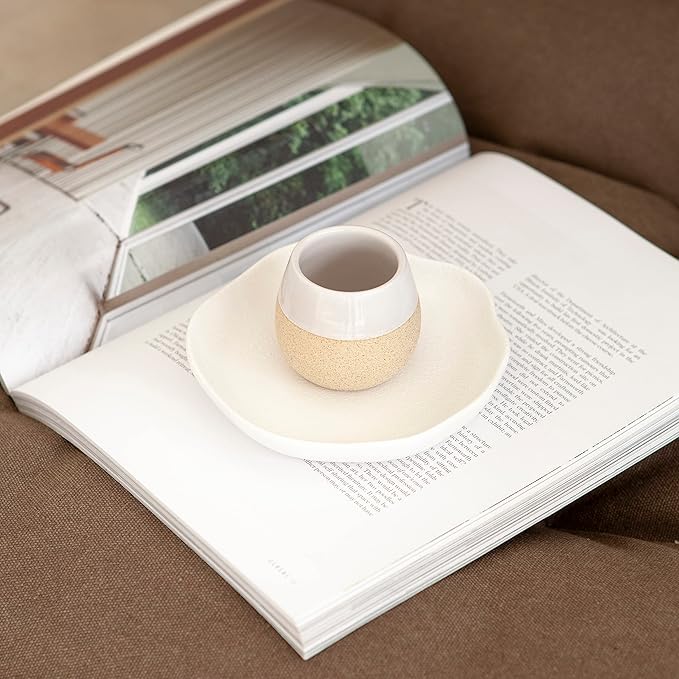 Ceramic Espresso Cups Set of 4, 4.5oz capacity - Cortado Macchiato Coffee Mugs for Nespresso Machine - Espresso Glasses - Demitasse Cups - Tazas de Cafe - Espresso Accessories - Expresso Coffee Cup