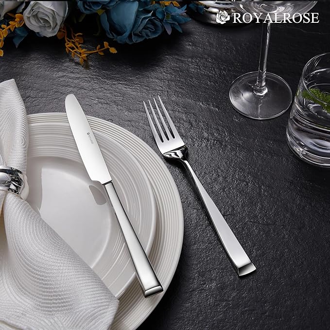 20-Piece Alexander Fine Silverware Set, Service for 4, 18/10 Stainless Steel, Well Made, Dishwasher Safe, Heavy Duty Flatware Set