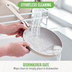 GreenLife 8” & 10” 2 Piece Nonstick Ceramic Frying Pan Set, Lightweight Healthy PFAS-Free Skillets, Dishwasher & Oven Safe, Durable Body, Silicone Stay-Cool Handles, Easy Release, Taupe