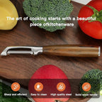 Premium I Type 304 Stainless Steel Multifunctional Kitchen Peeler Real Wood Handle Ultra Sharp Blade Vegetable Potato Apple（Agarwood）
