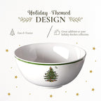 Spode Christmas Tree Melamine Deep Bowl - Large 11-Inch Round Serving Bowl for Salad, Pasta, Side Dishes - Festive Holiday Tableware - Shatterproof, Indoor/Outdoor Use, Dishwasher Safe