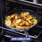 Blue Diamond 14" Nonstick Frying Pan Skillet, Diamond Infused PFAS & PTFE-Free Ceramic Pot, Dishwasher & Oven Safe, Stay Cool Handle, Durable Non Toxic Metal Utensil Safe, Family Jumbo Pan, Blue