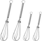 Anaeat Mini Wire Whisks, Set of 4 Portable Stainless Steel Kitchen Tiny Whisk & Egg Beater with Thick Wire - Sturdy Small Mixing Balloon for Cooking, Blending, Whiping, Beating and Stirring (5" + 7")