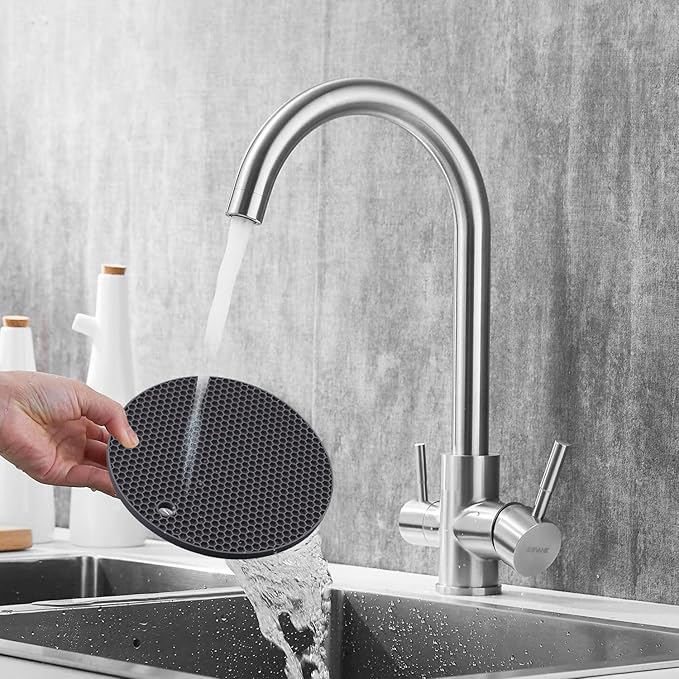 Silicone Trivets for Hot Pots and Pans, 0.31" Thick Trivet Mat for Hot Dishes Set of 4, Heat Resistant Durable Flexible Silicone Mat Pot Mat for Countertop, Easy to Wash and Dry, Dark Gray