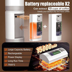 Portable Coffee Machine w/ 2 Rechargeable Batteries, 8 Cups, 20bar, USB-C, Espresso coffee Maker for Camping Travel Office, Ground & Capsule Compatible