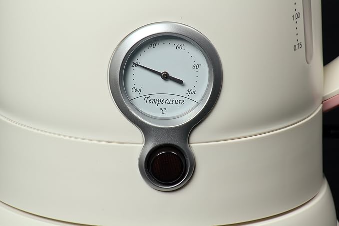 aJOY Professional Designer Series 1.7L Cordless Electric Kettle, BPA Free, 360 Degree Conceal Heating Element, Overheat Protection Control (Ivory-Pink)