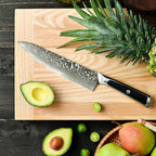 Sunnecko 8 Inch Chef Knife Professional, Sharp Kitchen Knife Damascus Chefs Knife Vg10 High Carbon Stainless Steel
