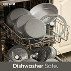 CAROTE 27pcs Ceramic Cookware Set Nonstick, Pots and Pans Set Non Stick, Non Toxic Cookware Detachable Handles, Dishwasher/Oven Safe, RV/Camping Cookware, Pan and Pot with Kitchen Utensils, Dark Gray