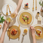 KINGSTONE Gold Silverware Set, Luxury 20 Piece Flatware Set for 4, 18/10 Stainless Steel Cutlery Set with Diamond Cut Pattern for Kitchen, Home, Wedding, Party, Mirror Polished and Dishwasher Safe