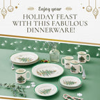 Spode Christmas Tree 12-Piece Dinnerware Set (Service for 4) - Festive Holiday Tableware Collection with Plates and Mugs - Fine Earthenware Christmas Dinnerware - Microwave & Dishwasher Safe