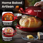 Damai Enameled Cast Iron Bread Oven with Lid, 4.5QT Dutch Oven for Sourdough Baking, Round Cast Iron Pot with Handles for Homemade Bread, Gift-Ready Packaging for Bakers