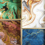 Green Marbling Decorative Tray with Handles, Morden Plastic Rectangular Serving Tray for Coffee Table Bathroom, Ottoman, Home Decor, 15.7"* 10.2"* 1.38"