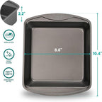 Baker's Secret Square Cake Pan 8" 1pc Nonstick, Premium Food-Grade Coating, Non-stick Square Pan, Carbon Steel- The Classic Collection