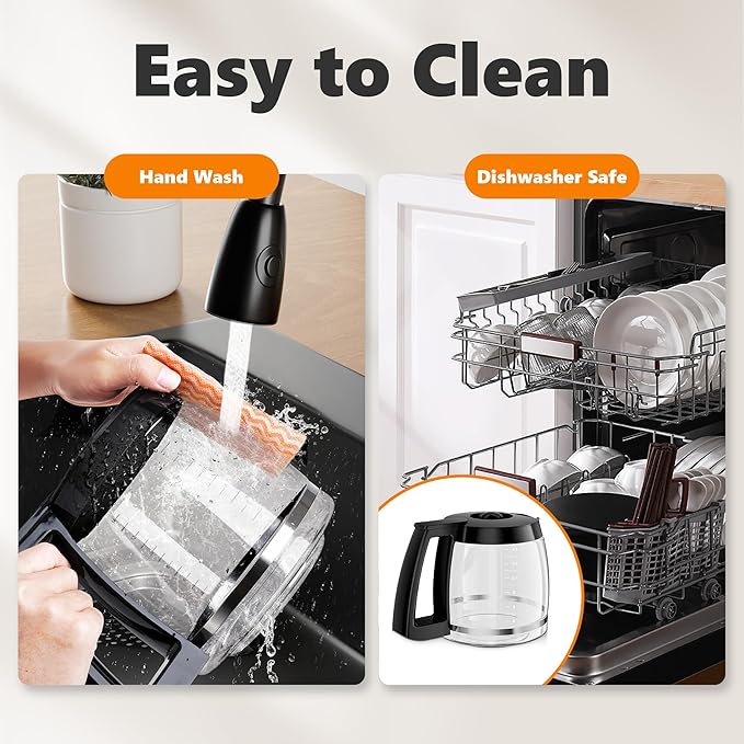 14 Cup Coffee Pot Replacement Compatible with Cuisinart Coffee Makers DCC-3200, DCC-2200, DCC-2200RC, DCC-2600, DCC-2800, DCC-3200FR, CBC-7200PC, DCC-1800FR, 14 cups carafe replacement