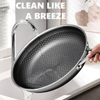 Non Stick Frying Pans 12 inch, Hybrid Frying Pans Nonstick,non stick Stainless Steel Skillets, Dishwasher and Oven-Safe Chef Pan, Induction Compatible Cooking Pan, PFOA Free Cookware