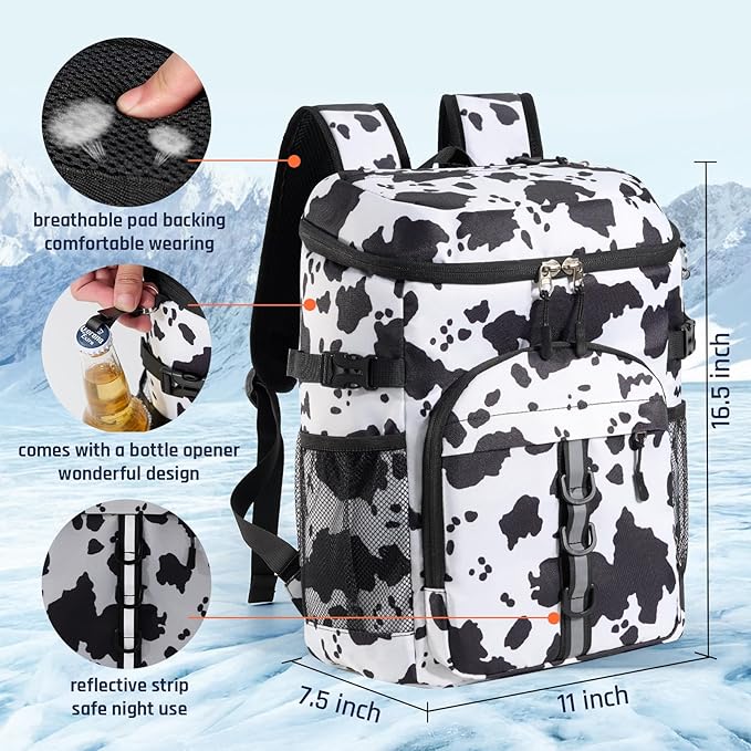 Cooler Backpack, Lightweight and Large Capacity Soft Backpack Cooler, Leak Proof Cooler Bag for Men Women