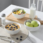 MALACASA 26 oz Porcelain Soup Bowls, White Ceramic Cereal Bowls for Kitchen 6 inch Bowls Set of 6 for Oatmeal Salad Fruit Rice Dishwasher and Microwave Safe, Series Regular