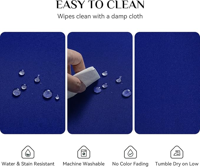 Softalker Rectangle Tablecloth Waterproof & Stain Resistant Table Cloth Wrinkle Free Fabric Washable 210GSM Polyester Table Cover for Dining/Party/Buffet/Wedding (90x156 inch, Royal Blue)