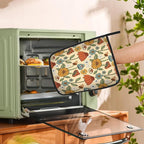 Mushroom Retro Psychedelic Floral Pot Holders Set of 2 Heat Resistant Potholders,Fire Oven Hot Pads for Kitchen Cooking Baking Barbecue