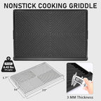 Utheer Nonstick Reversible Aluminum Ceramic Griddle 23" x 16", 70% Lighter 2-in-1 Flat & Ribbed Grill Griddle, Warp-Resistant, PFAS-Free, 100% Recyclable Stovetop Griddle for Gas, Charcoal,Outdoor BBQ