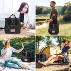 Maelstrom Tactical Lunch Box for Men, 23L Insulated Lunch Bag, Expandable Double Deck Cooler Bag, Lightweight Leakproof Tote Bag With Side Tissue Pocket, Suit For Men and Women, Black