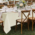 Fitable 8 Pack Rectangle Tablecloths: Stain Resistant Wrinkle Free Circle Table Clothes, Washable Reusable Polyester Table Covers for Wedding Party Birthday Banquet Reception(Ivory, 60x102 Inch)