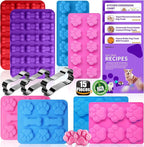 Homemade Silicone Dog Treat Molds - Dog Treat Cookie Cutters - Dog Treat Recipes Card, Food Grade Silicone Molds for Candy and Dog Ice Cubs - Set of 15