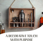 Mixology & Craft 11-Piece Cocktail Shaker Set, Bartender Kit with Stand, Stainless Steel Bar Tools, Dual Jiggers, Muddler & Pourers, Wood Display for Home Bar - Gift Ready (Gun-Metal Black)