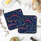 Coloful Dino Silhouette Pot Holders 2 PCS for Kitchen, Heat Resistant Hot Pads for Cooking Grilling Baking BBQ, Pot Holders for Women Cook Essentials Accessories Home Microwave