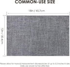 Placemats Set of 6, Bilayer Thickened Linen Place Mats Heat Resistant Machine Washable Wrinkle Free Carefully Selected Polyester Mats for Kitchen/Dining/Coffee Table (Light Grey)