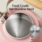 ROCKURWOK Tea Kettle, Tea Pot with Cool Touch Ergonomic Handle, Teapot Food Grade Stainless Steel, Tea Kettle Stovetop, Kettle Teapot, Whistling Tea Kettles, Small Tea Pot, 1.6 Quart (Pink)