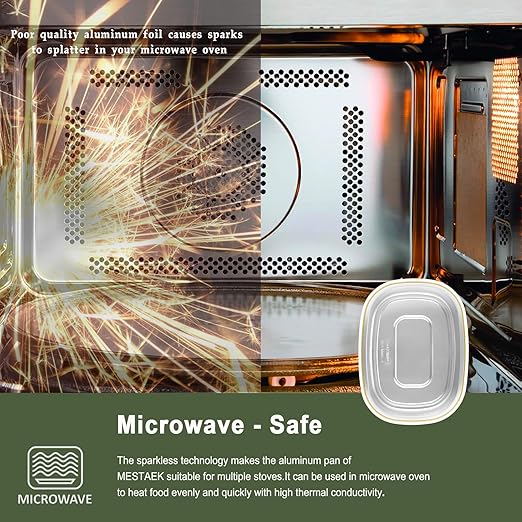 Oval Aluminum Foil Pans with Snap-On Lids (5 Pack) | 2X Thicker Heavy Duty Reusable Container 25oz for Take-Out (Gold)