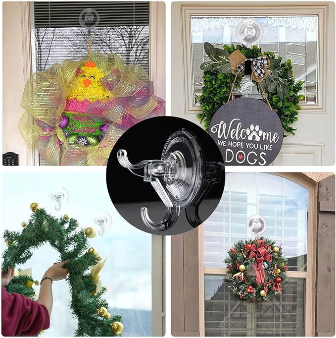 Antimbee 3 Pack Suction Cup Hooks, Clear Suction Cup Hanger, Removable Small Suction Cups for Shower, Bathroom, Glass, Door, Windows, Kitchen-Max Hanging up to 11 lbs on Smooth Surface